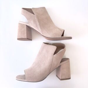Abound Peep Toe Block Heels Perforated Suede Upper Women’s Size 7